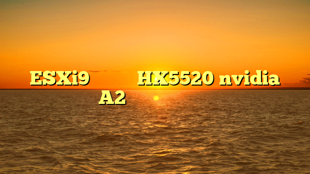 ESXi9をインストールしたHX5520でnvidia A2のパススルーを行うために必要な構成
